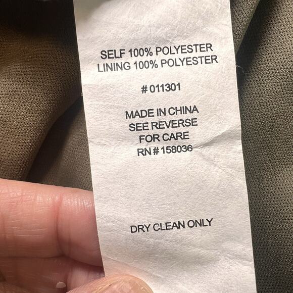 Birdy Grey Hannah Dress Size M Olive Green Chiffon Sage Empire Flutter Sleeves - Picture 15 of 15